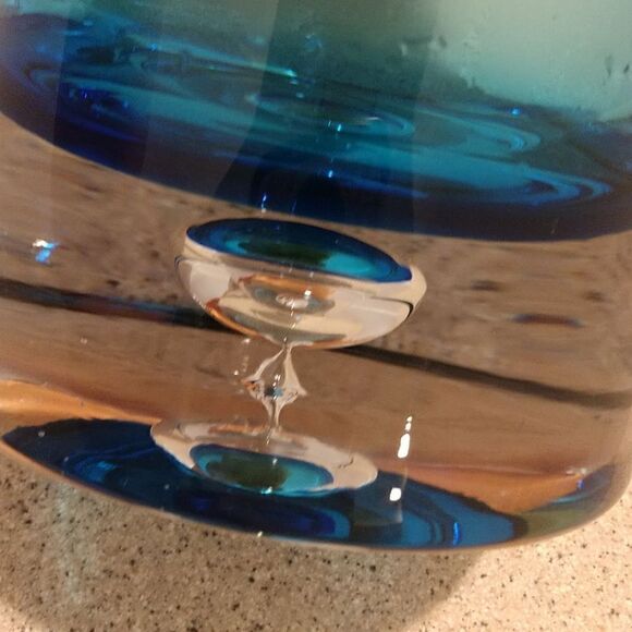 Cobalt Blue Blown Glass Vase Heavy. GTS - Picture 2 of 4